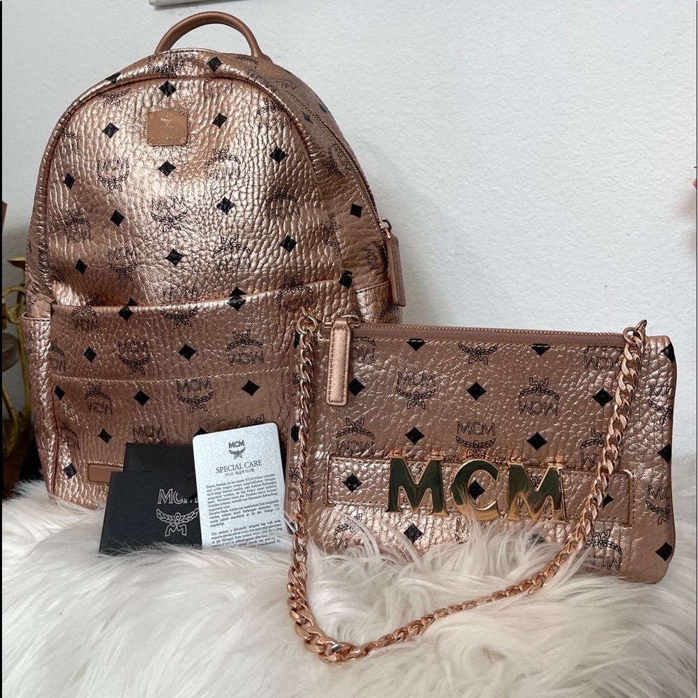 MCM Backpack w/ Chain Pouch